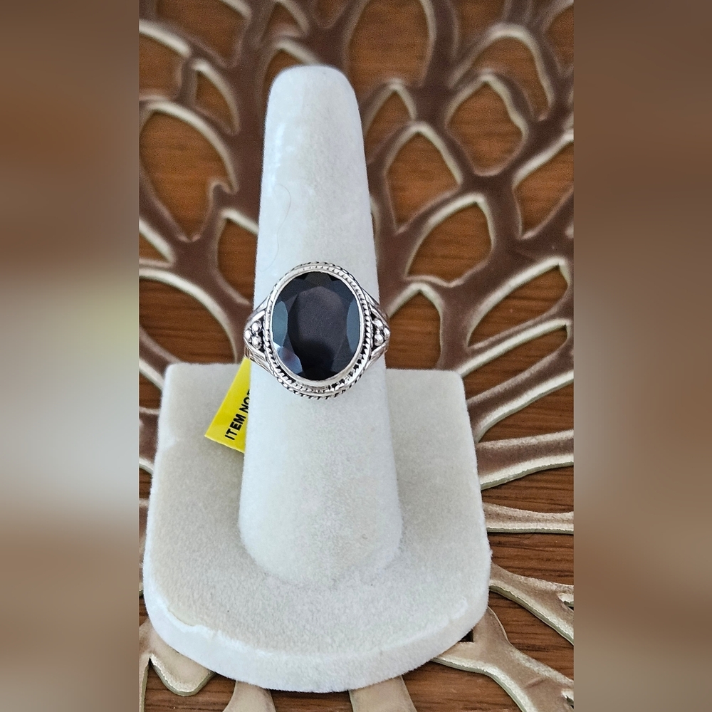 Black Spindel Artisan Crafted Sterling Silver Ring Sz 5.0